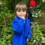 girl exploring the forest