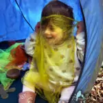 Toddler in a tent